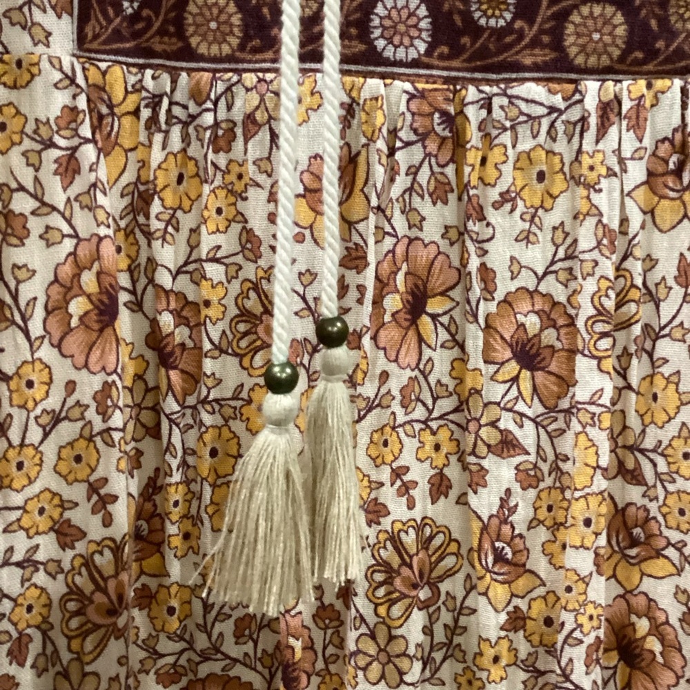 SPELL and the Gypsy Sundown Mini Dress in Spice Print Dress in Yellow and Brown - Picture 11 of 11
